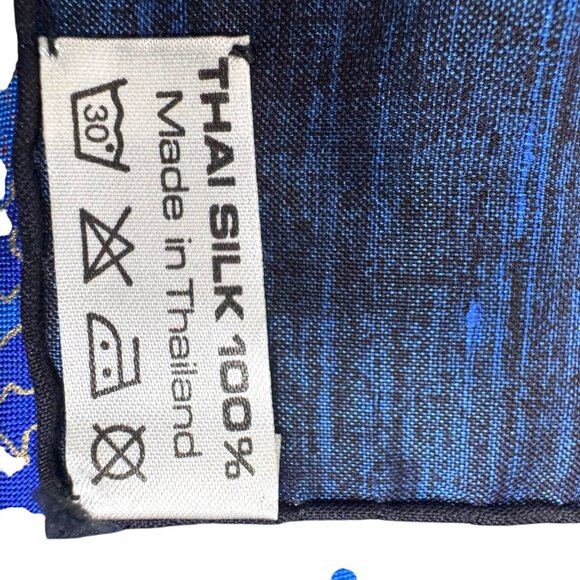 Vintage Thai Silk Scarf Black Gold Safari Elephants African Wildlife Print 34" - Picture 4 of 8